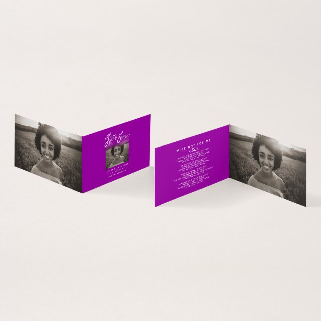 Beerdigung in unseren Herzen für immer mauve Gedic (Innenseite und Außenseite)