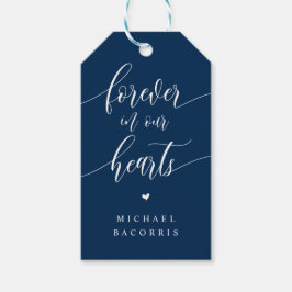 Beerdigung, Kerze, Moderne Kalligraphie, Navy Blue Geschenkanhänger