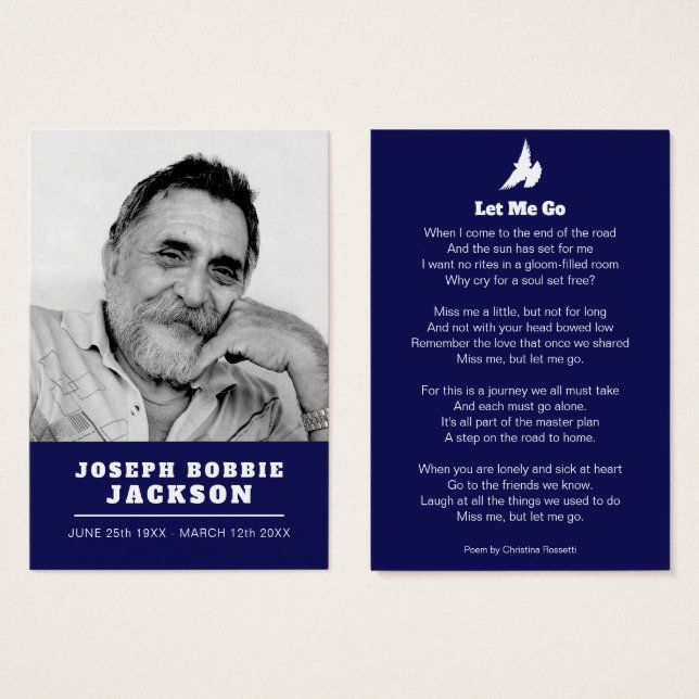 Beerdigung ließ mir zu gehen weißen Taube Gebet /  (Vorne & Hinten)