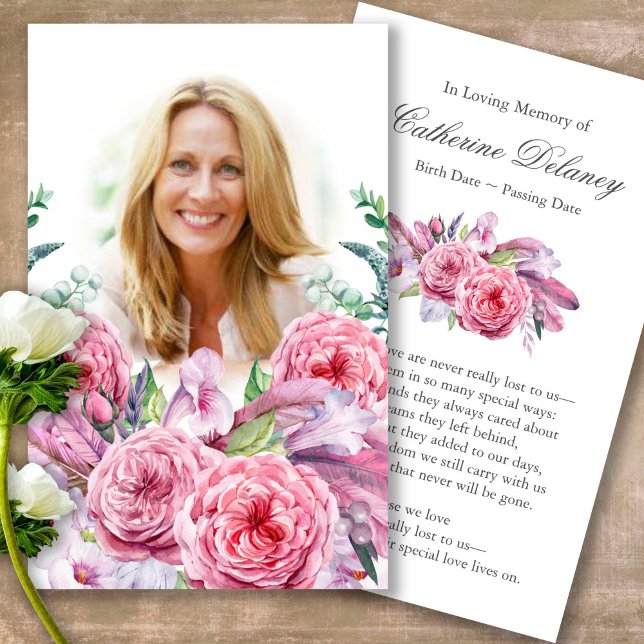 Beerdigung Loss Garten Gebet Sympathie Karten (Forever in our hearts, celebration of life, in loving memory of, prayer cards for bereavement)