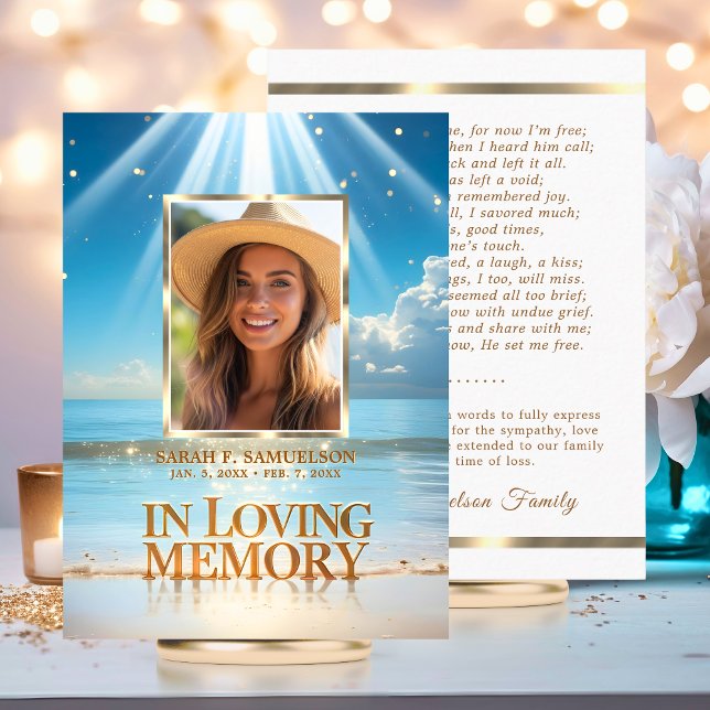 Beerdigung Mass Service Gebet Vielen Dank Foto Bea Visitenkarte (Funeral Mass Service Prayer Thank You Photo Beach Business Card)