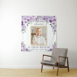 Beerdigung Memorial Lila Lilac Floral Picture Foto Wandteppich
