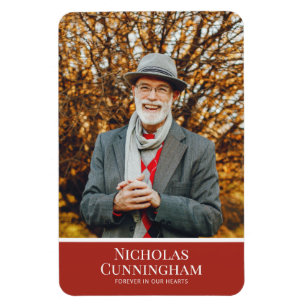 Beerdigung Memorial Moderne Farbblock Fotokarte Magnet