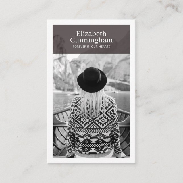 Beerdigung Memorial Moderne und einfache Foto-Kart Visitenkarte (Vorderseite)