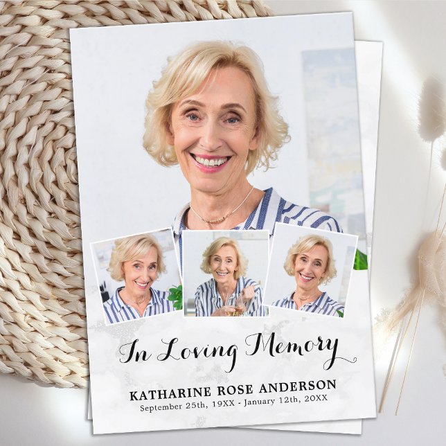 Beerdigung Modern Chic 4 Foto Beileid Gebetskarte (Von Creator hochgeladen)