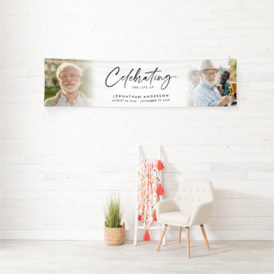 Beerdigung oder Gedenkfeier des 2-Foto-Lebens Banner