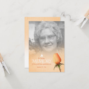 Beerdigung Orangen Rose Foto Gedenkgedicht