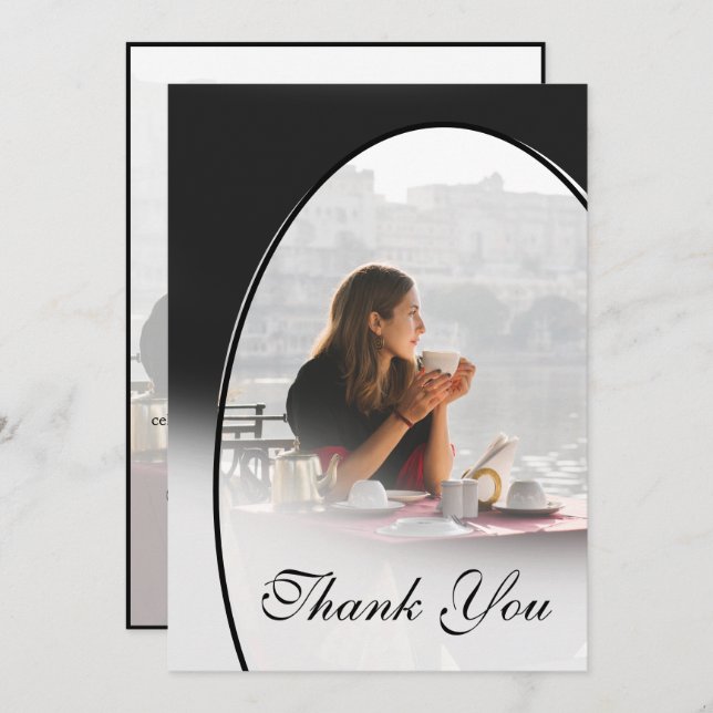 Beerdigung Persönliches Foto Elegant Einfach Danke (Vorne/Hinten)