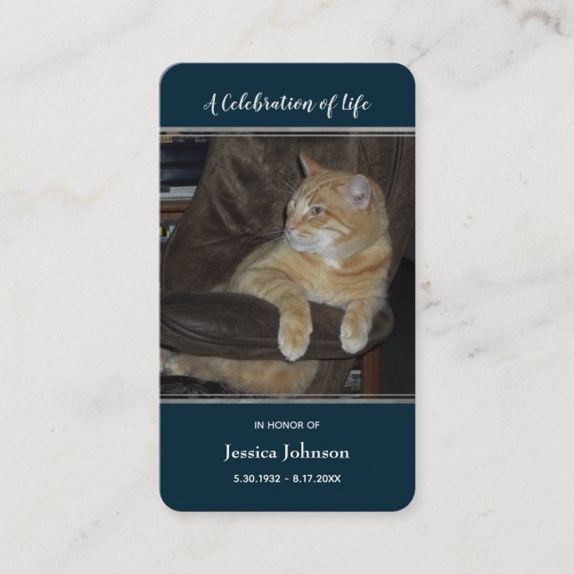 Beerdigung Pray Card mit 1 Foto Option Visitenkarte (Vorderseite)