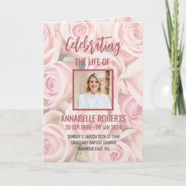 Beerdigung Programm - Bouquet der weichen rosa Ros