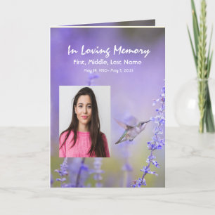 Beerdigung Programm Custom Hummingbird Lavender Bl