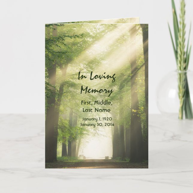 Beerdigung Programm für den gezielten Wald (Vorderseite)