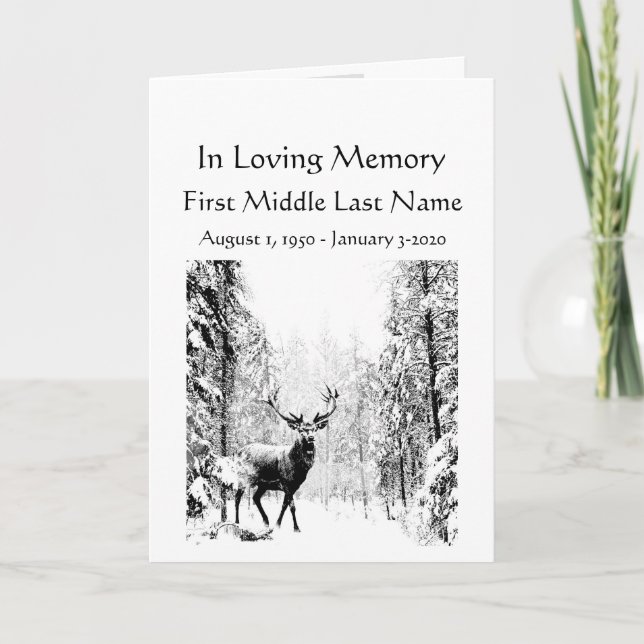 Beerdigung Programm "Hirsch im Wald" (Vorderseite)