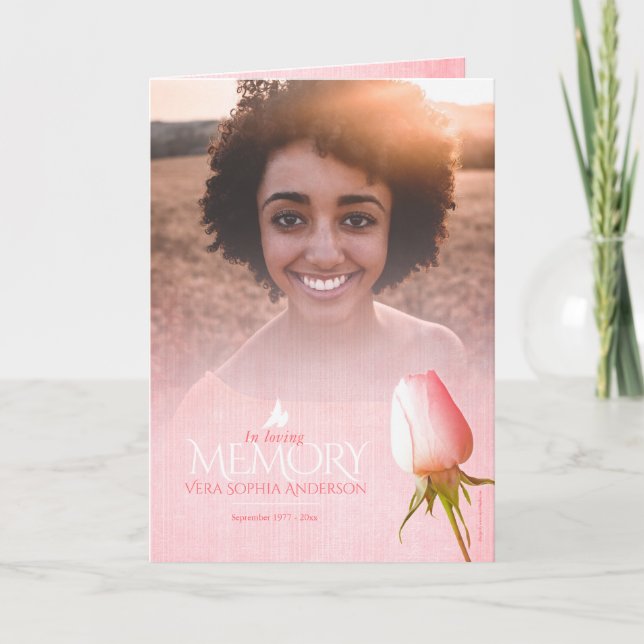 Beerdigung Programmreihenfolge Rosa Rosa Rosa Programm (Vorderseite)