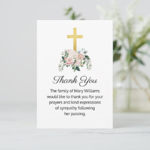 Beerdigung Religiöse Christliche Blume Vielen Dank Dankeskarte