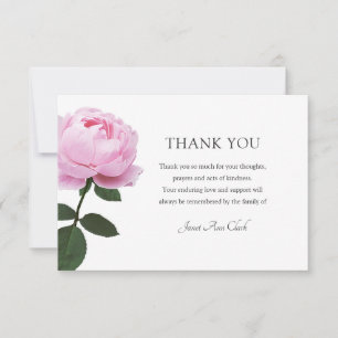 Beerdigung Rose Danke Note Card