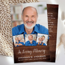 Beerdigung Rustikale 4 Foto Collage Gebet Karten