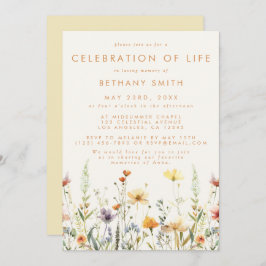 Beerdigung rustikaler Wildblumen Einladung