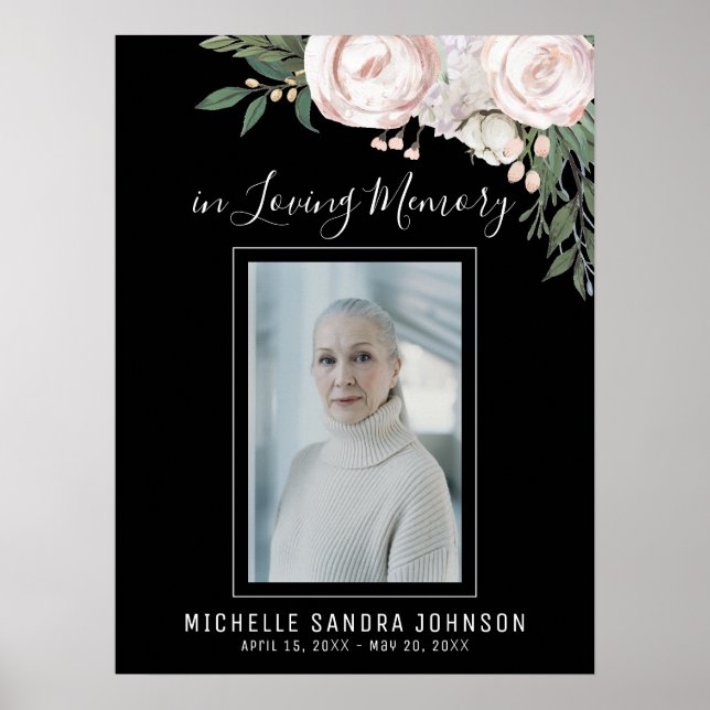 Beerdigung schwarz Feier des Lebens Begrüßungszeic Poster (Vorne)