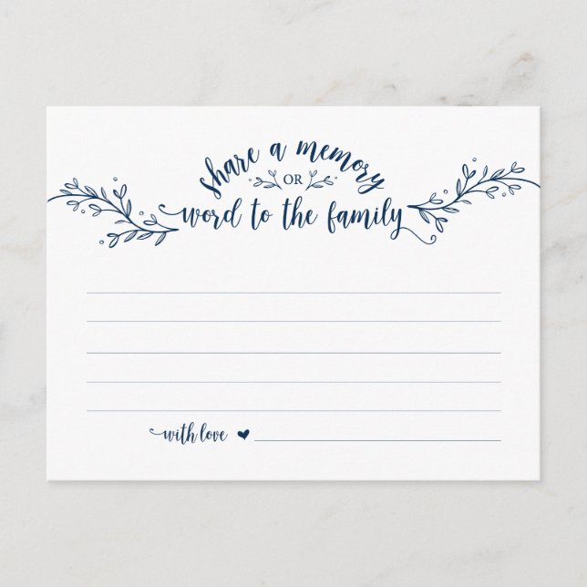 Beerdigung Service, Navy Blue, gemeinsame Nutzung  Postkarte (Vorderseite)