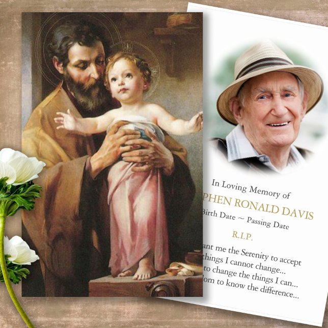 Beerdigung St. Joseph Gedenkstätte Gebet Sympathie (catholic, religious, celebration of life, in loving memory of, prayer cards for bereavement)