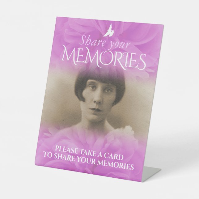 Beerdigung teilen Ihre Erinnerungen unterzeichnen  Sockelschild (Vorderseite)