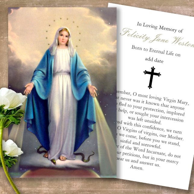 Beerdigung Unsere Dame des Grace Gebet Sympathieka (catholic, religious, celebration of life, in loving memory of, prayer cards for bereavement)