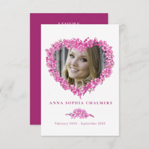 Beerdigung vergessen-ich-nicht-rosa Blume Herzgedi Begleitkarte