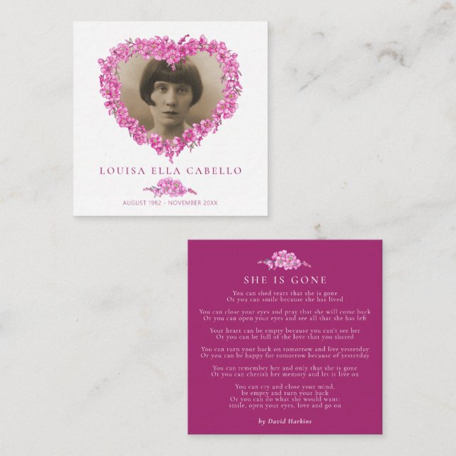 Beerdigung vergessen-me-nots sie ist gegangen Gedi Mitteilungskarte (Vorne/Hinten)