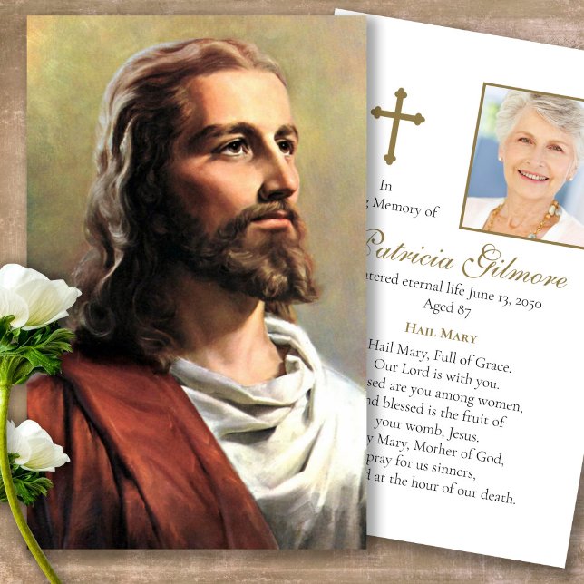 Beerdigung Verlust Jesus Christus Gebet Sympathiek (catholic, religious, celebration of life, in loving memory of, prayer cards for bereavement)