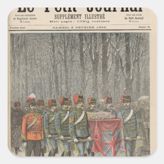 Beerdigung von Albert Victor Duke of Clarence Quadratischer Aufkleber (Vorderseite)