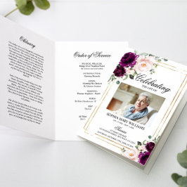 Beerdigung von Beerdigungen von Fotos mit lila und Karte