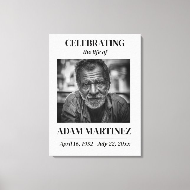 Beerdigung von Fotos zum Gedenken an das Leben Leinwanddruck (Vorderseite)