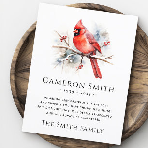 Beerdigung von Kardinälen mit Rotem Beileid Dankeskarte