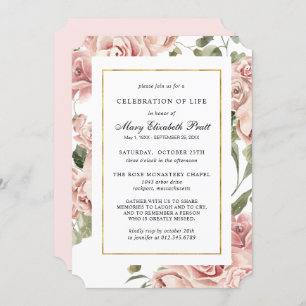 Beerdigung von Lebensbeerdigung Gedenkstätte Rosa Einladung