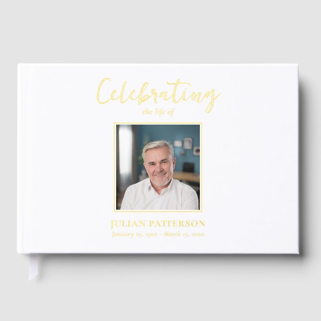 Beerdigung von Life Simple Foto Gold Foil Beerdigu Gästebuch (Vorderseite)