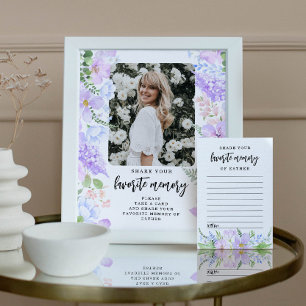 Beerdigung von Lila, weichen Petalen ein Memory Si Hinweiskarte