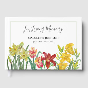 Beerdigung von Loved One Watercolor Frühjahr Blüte Gästebuch