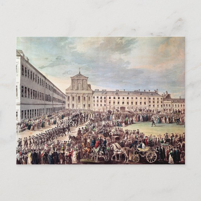 Beerdigung von Ludwig van Beethoven in Wien Postkarte (Vorderseite)