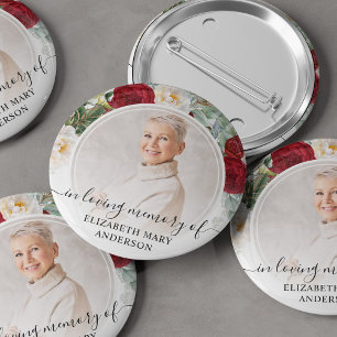 Beerdigung von Rote Rosen mit liebem Gedächtnis,  Button