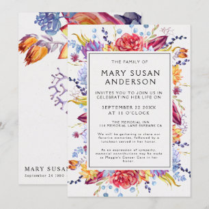 Beerdigung von Sukkulenten Feier des Lebens Einladung