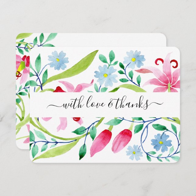 Beerdigung von Wasserfarben Dankeskarte (Vorne/Hinten)