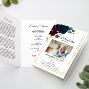 Beerdigungsauftrag & florales Gedenkprogramm Karte