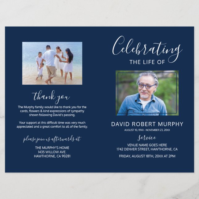 Beerdigungsauftrag | Foto-Memorial (Vorderseite)