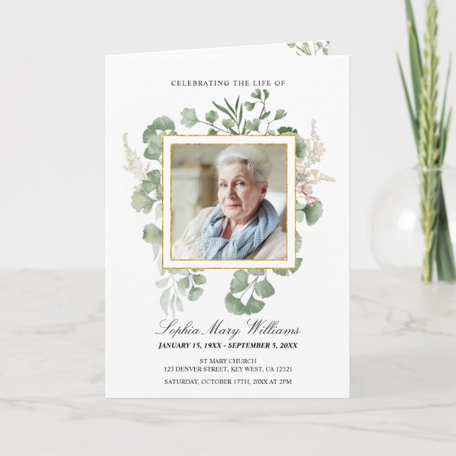 Beerdigungsauftrag | Programm zur Gedenkstätte (Vorderseite)