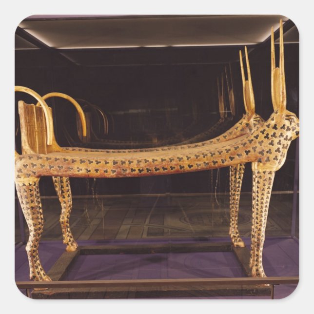 Beerdigungsbett in Form der heiligen Kuh Quadratischer Aufkleber (Vorderseite)