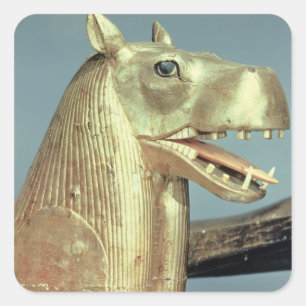 Beerdigungsbettkopfform in Form der Göttin Quadratischer Aufkleber