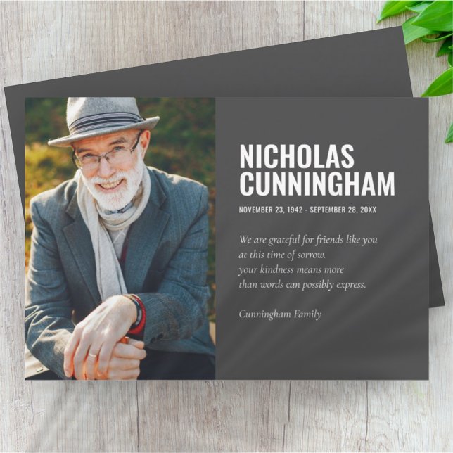 Beerdigungsdenkmal für immer in unserem Herz-Foto Dankeskarte (Von Creator hochgeladen)