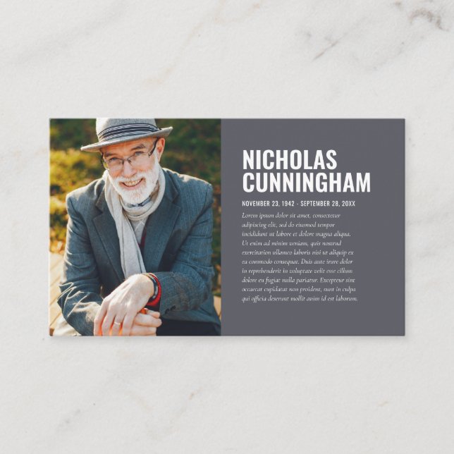 Beerdigungsdenkmal für immer in unserer Herzkarte Visitenkarte (Vorderseite)