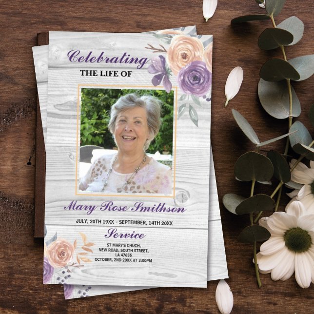 Beerdigungsdienst Feier des Lila Lebens Flyer (Von Creator hochgeladen)